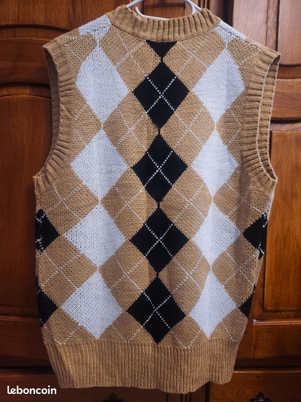 Pull vintage Margules tricoté main nœud câble douillet blanc