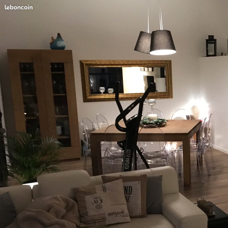 Table bois carrée 140cm + console vaisselier 100cm (image 1)