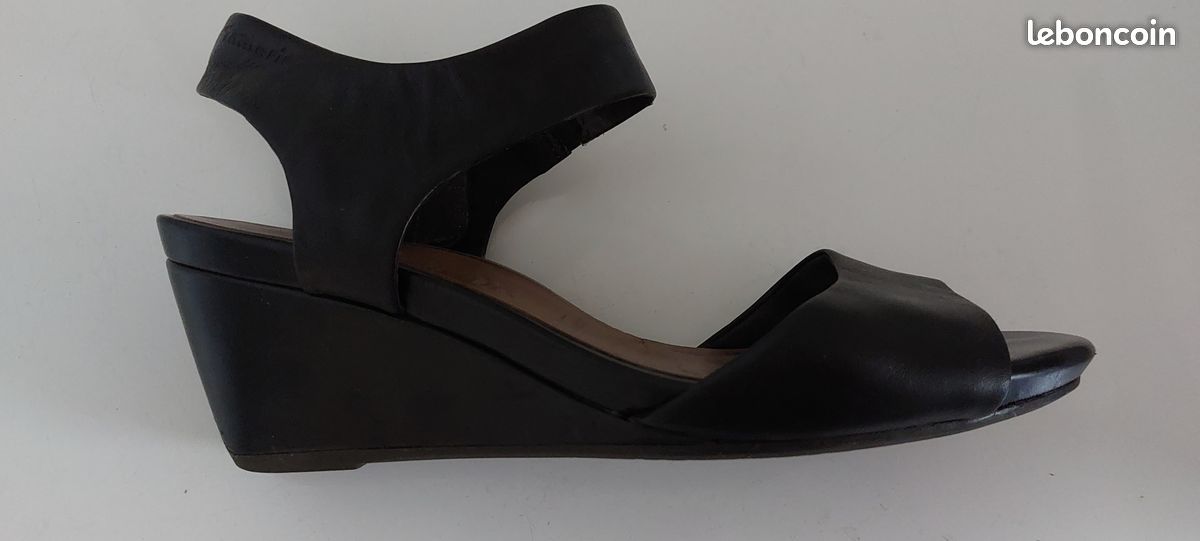 SANDALES VIVALDI T 40 noir élastiquées - TAMARIS T 39 cuir noir (image 3)