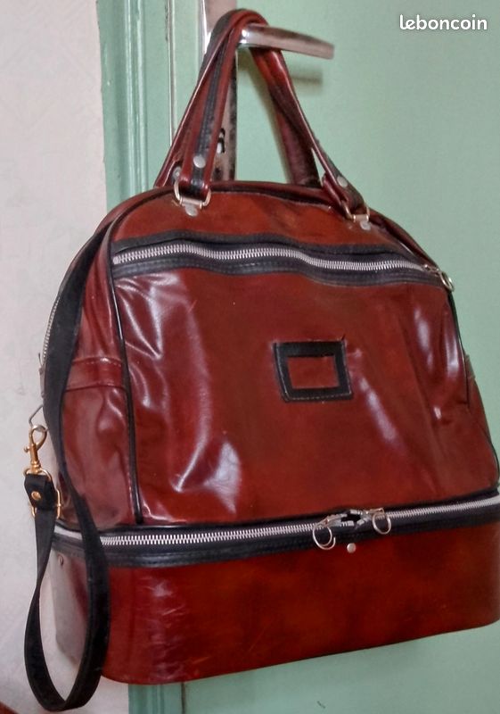 Sac Vintage Lafuma Des Années 70 - Fourre-tout En Cuir Et Tartan, Pièce Rare Unisexe