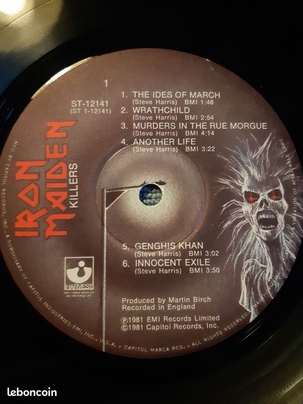 USA Vinyle 33t. IRON MAIDEN Killers - USA - 1981 – ST-12141 - (image 6)