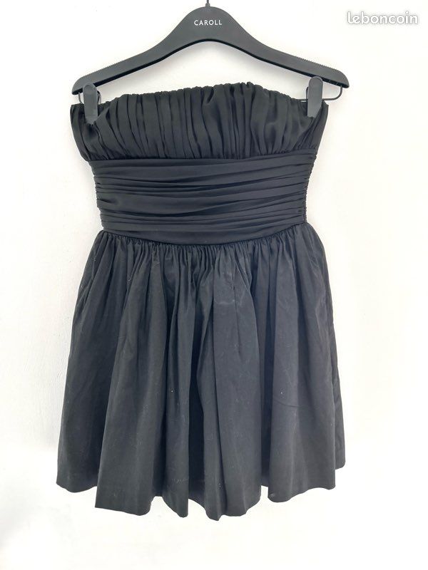 Robe bustier courte boule drapée en coton noir Taille S LaROK (image 8)
