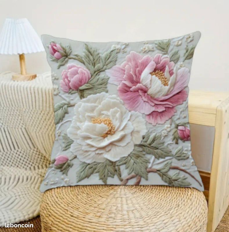 Tuft Broderie Décorative Taie d'oreiller Home DecorHousse de Coussin 45x45cm pour Lit Canapé Canapé Chaise (Lot de 3
