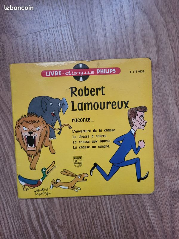 Livre-disque vinyle 45 T Robert Lamoureux (image 1)
