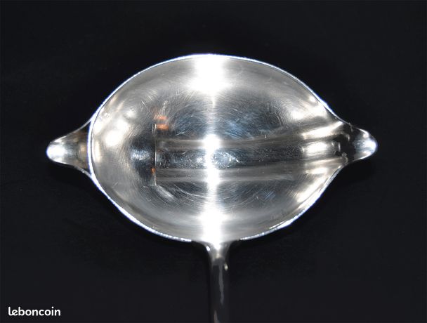 Louche Ancienne CHRISTOFLE Métal Argenté Et Manche ébène – 40 Cm