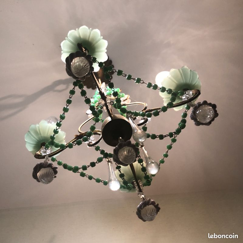 Lustre style murano opale verte (image 3)