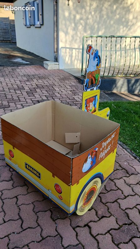 DV11927 BANANIA GARAGE STATION SERVICE CARTONNAGE DECOUPAGE 80x60cm PUBLICITAIRE