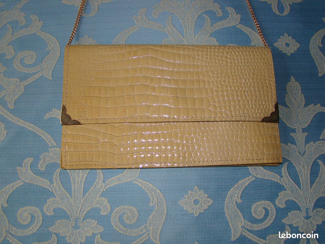Sac Main Pochette Vintage Années 70 Noir - Occasion Sans Marque