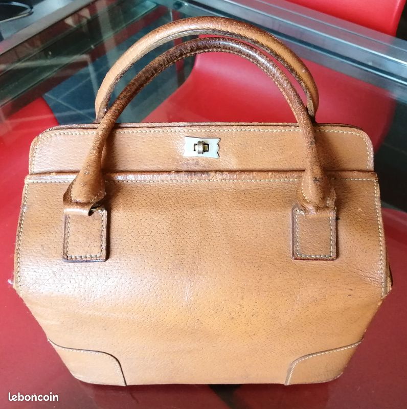 Sacoche fourre-tout cuir vintage (image 1)