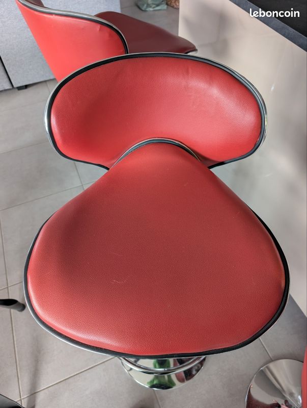 Chaises de bar × 3 - Rouge (image 4)