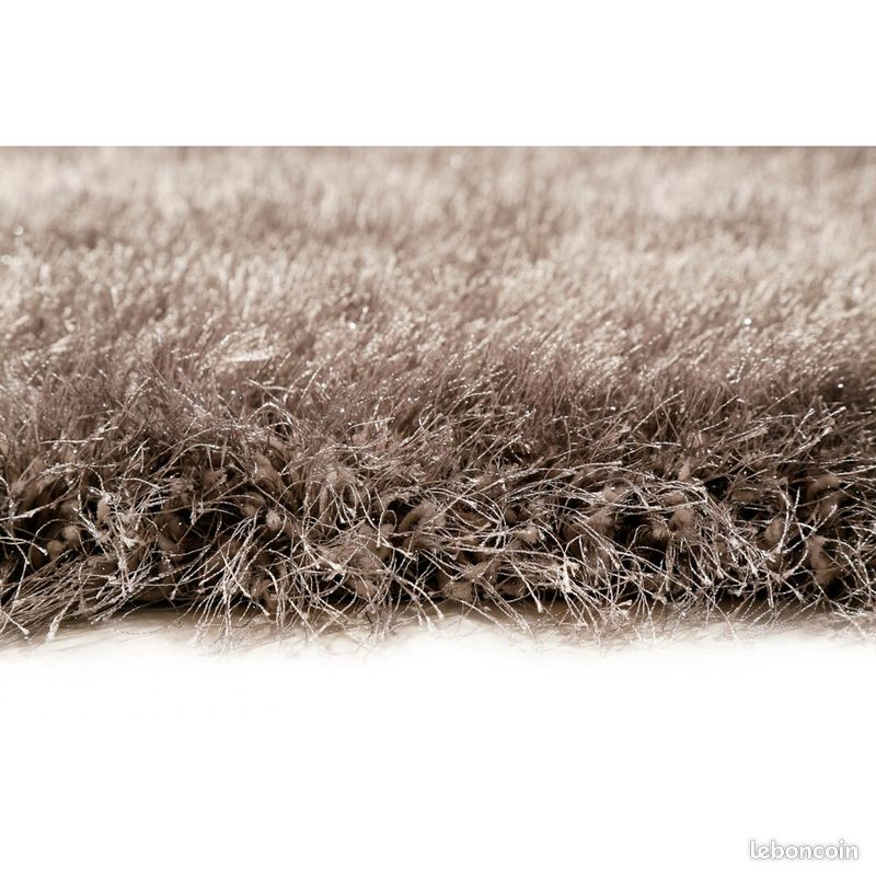 Tapis rectangle à longues mèches uni Shiny Touch Wecon Home Gris 160x225 (image 6)