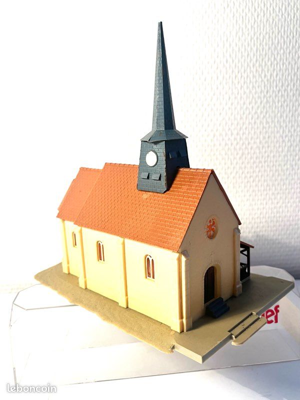 FALLER HO lot 3 maisons église maquette montée ... - FR