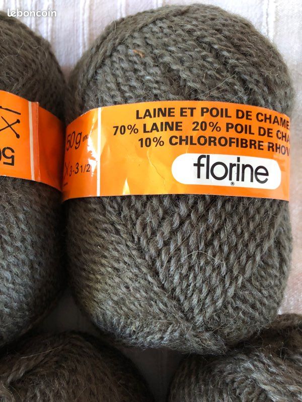 Lot 8 pelotes de laine kaki (image 3)