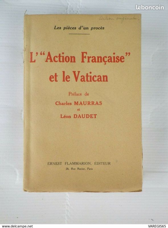 L' action française et le vatican - les pieces d'un procès - e.o sur alfa 1927 (image 1)