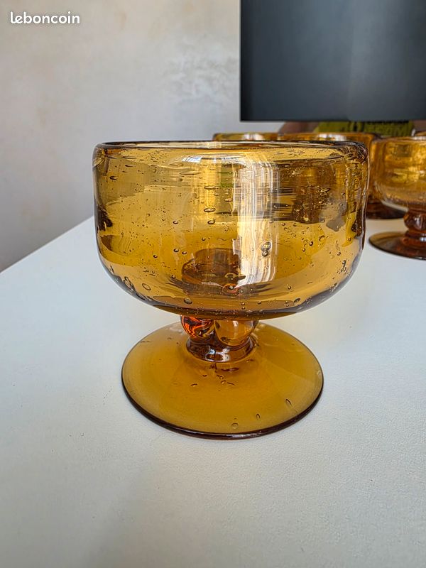 Lot de 10 coupes en verre soufflé Biot (image 3)