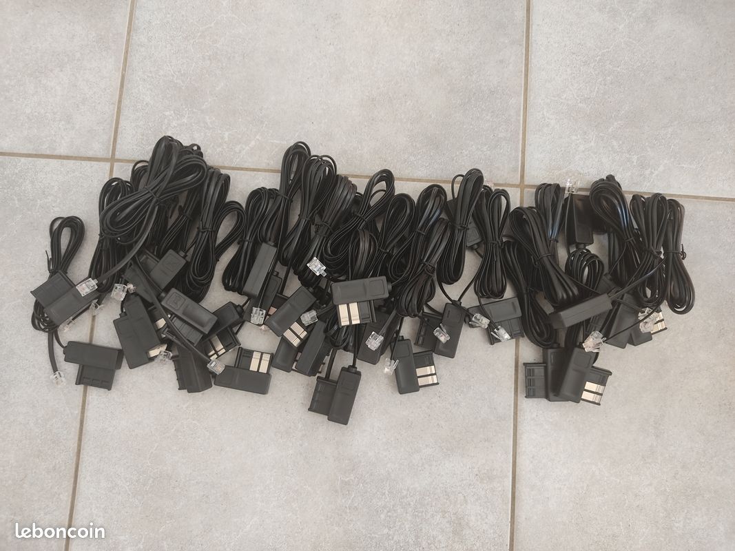 Lot de 31 cordons téléphonique fiche T vers RJ11 180cm neufs (image 2)