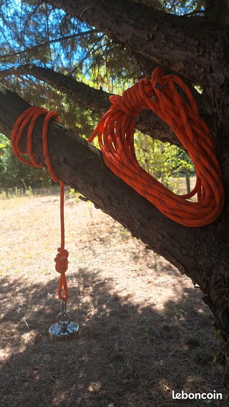 Pêche à l'aimant Ø80mm ultra puissant + corde 18m 48 brins + sac + gants + mousqueton (image 14)