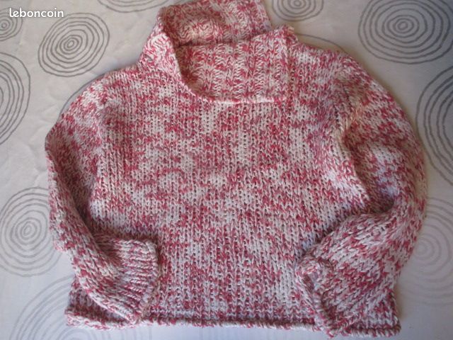 (1215) BE - Pull moucheté rose et blanc In Extenso Fille 4 ans (image 1)