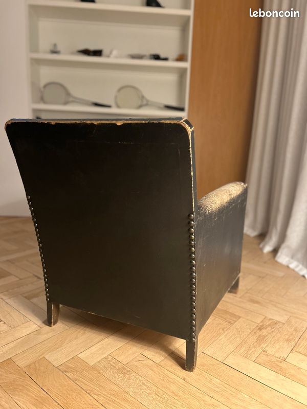 Fauteuil vintage en cuir style industriel (image 8)