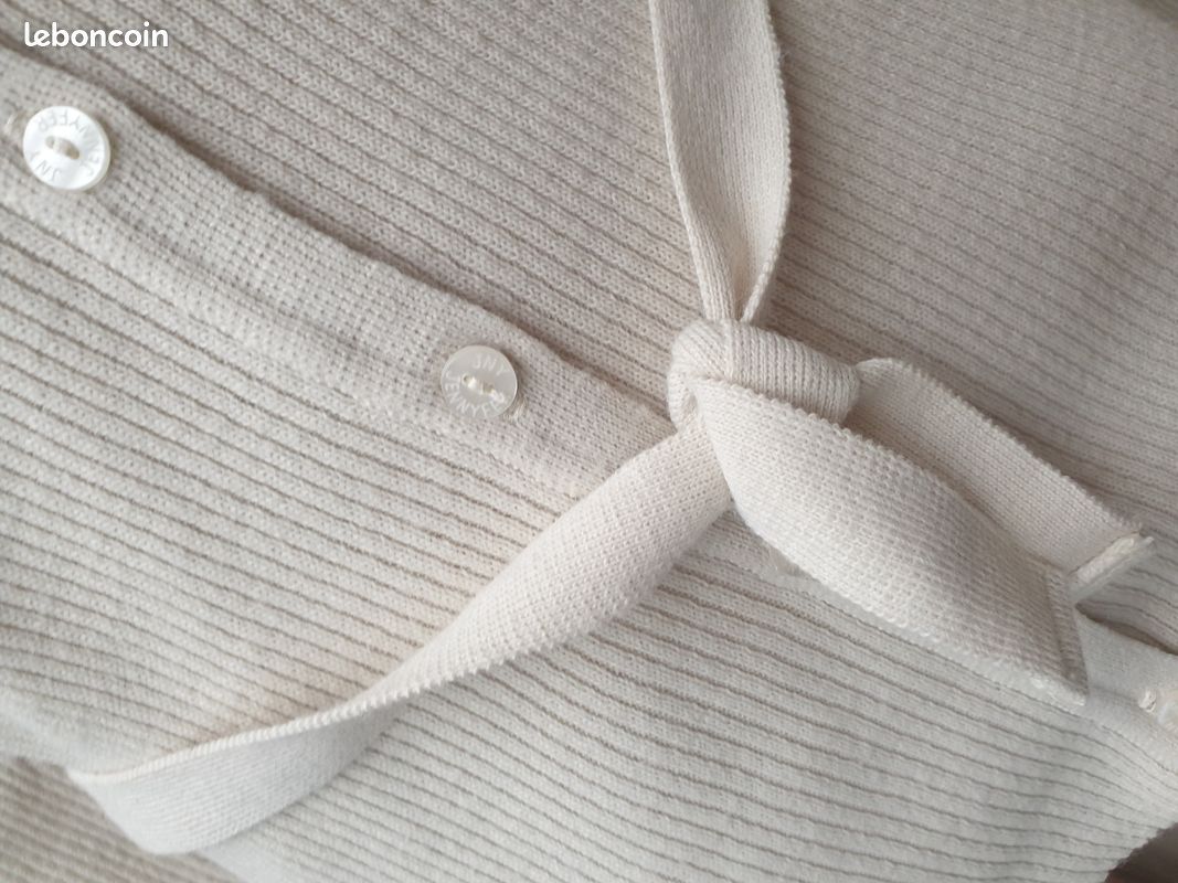 Gilet Long Beige Jennyfer Avec Ceinture - Taille M - Manches Longues - Acrylique - Neuf Avec étiquettes - Toute Saison