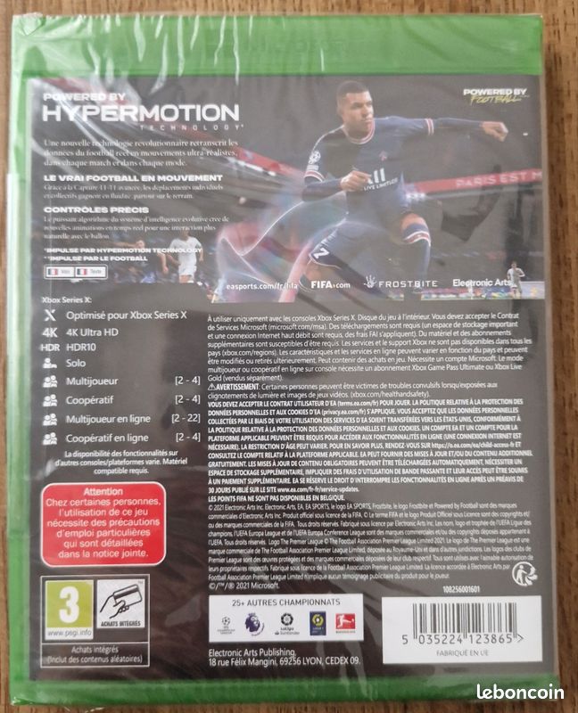 Jeu FIFA 22 – Xbox Series X/S – Neuf Sous Blister (PEGI 3)