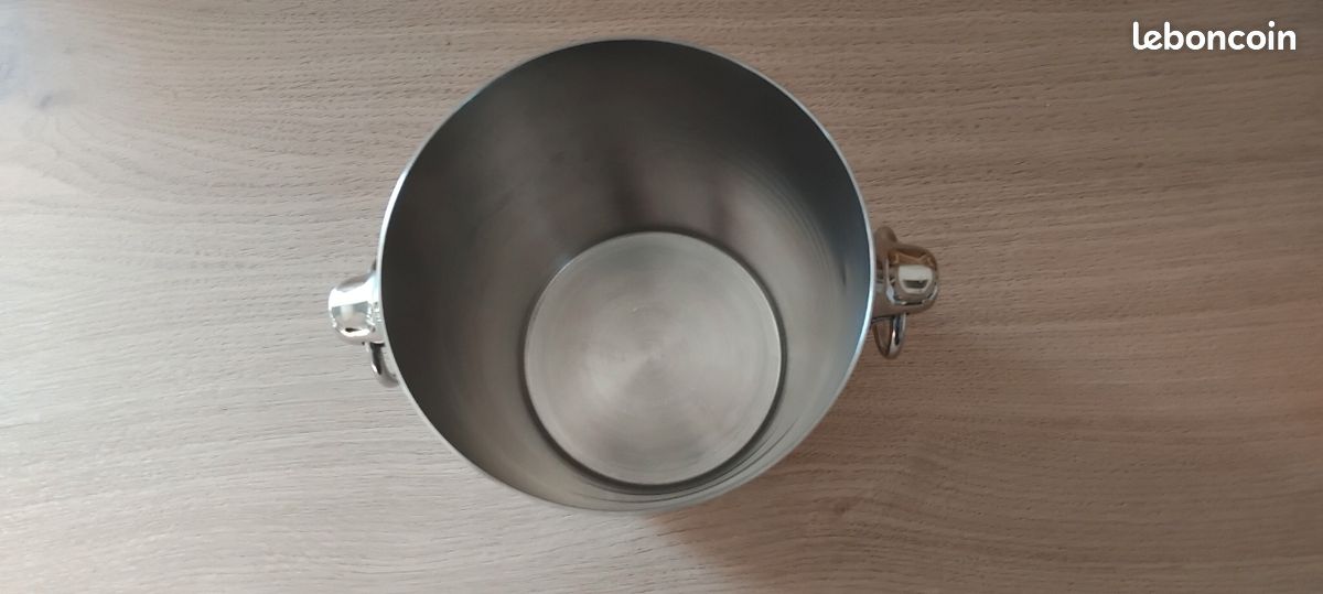 Seau à champagne en acier inoxydable par Létang Rémy vintage années 70 - l'Antochine - Arts de la table