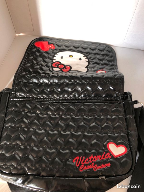 Sac à Main Matelassé Victoria Couture Hello Kitty Officiel Sanrio - Noir, Multicouleur - Neuf Avec étiquettes
