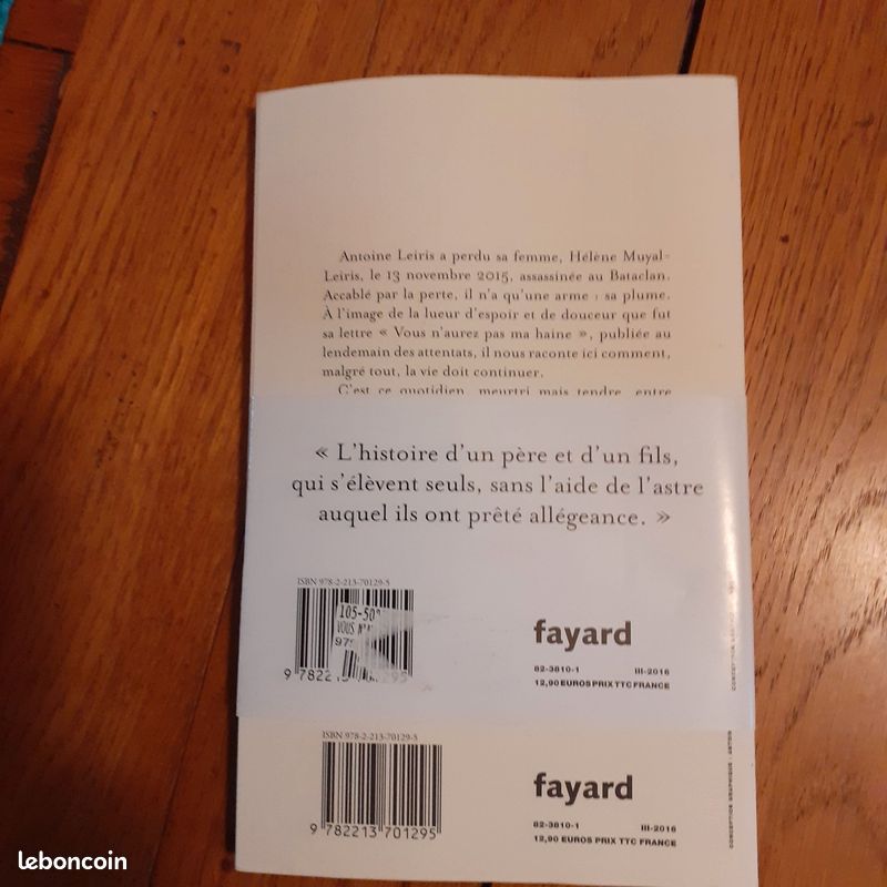 Livre Antoine Leiris Vous n'aurez pas ma haine (image 2)