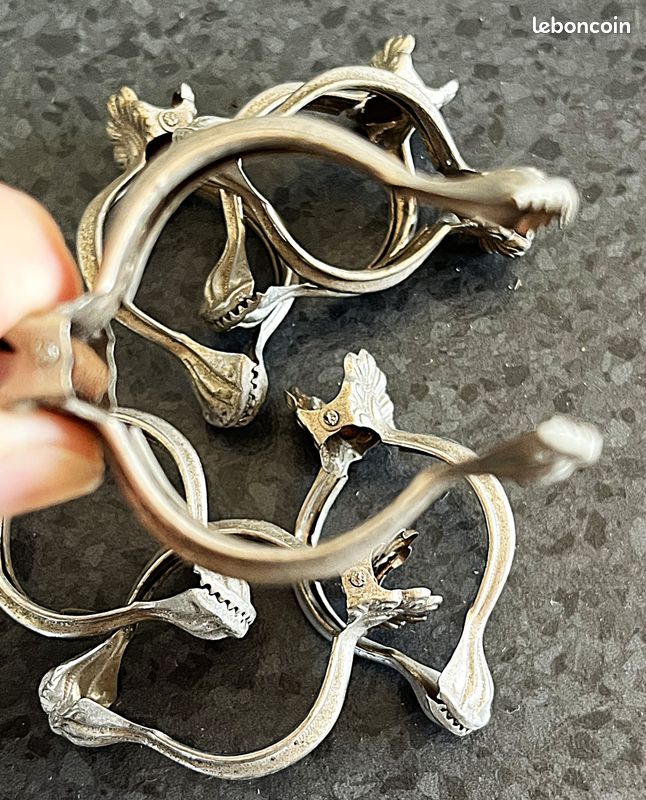 Lot De 6 Anneaux Pince Décor Laiton D14