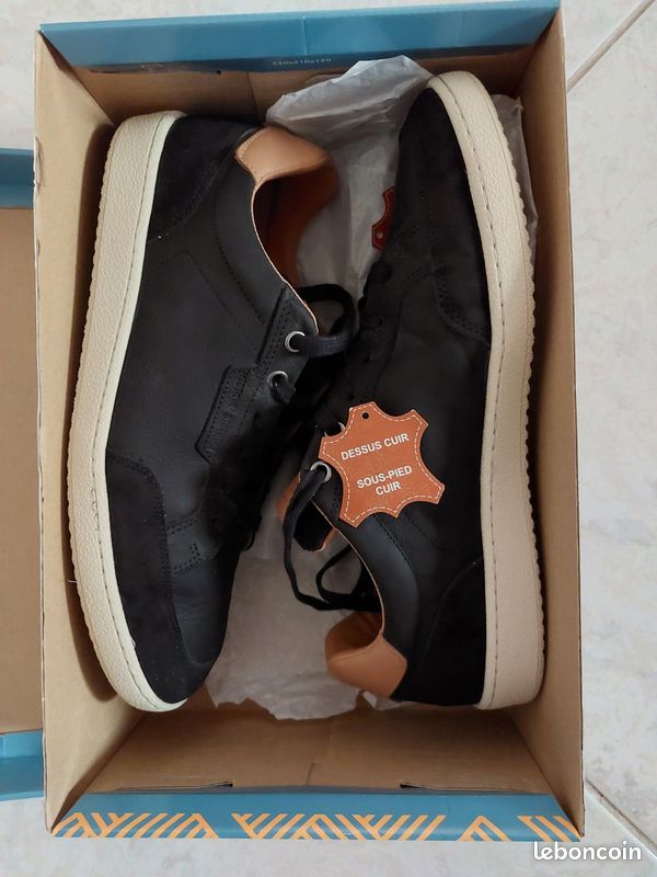 Baskets/sneakers Homme en cuir noir (image 10)