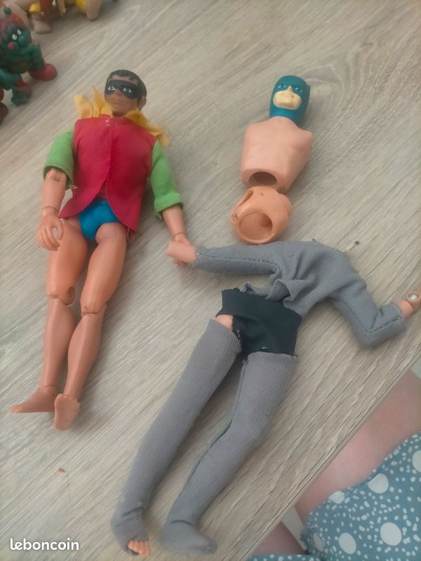 lot poupée mego superman batman super girl vintage super