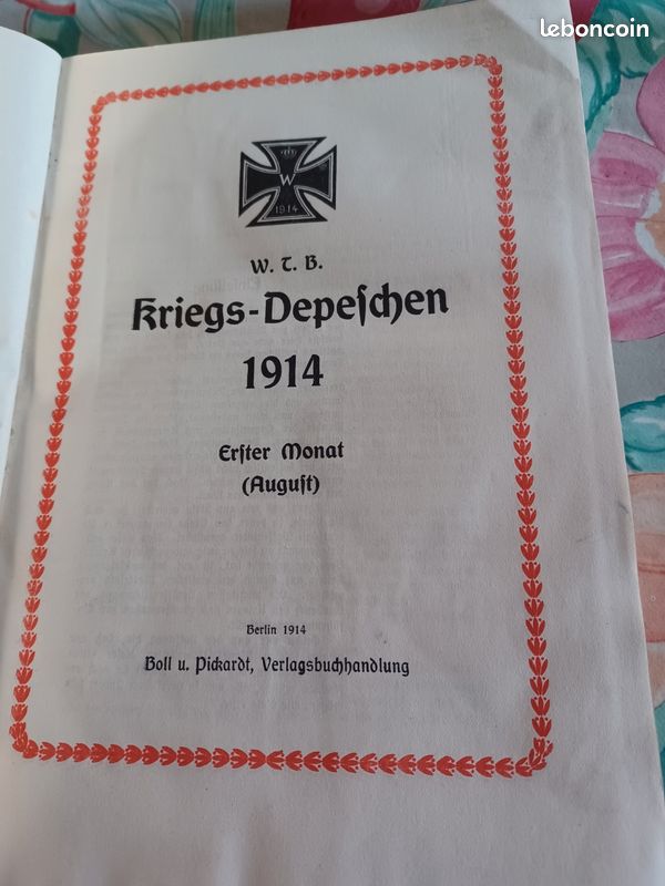 Livre écrit en allemand 1914-15 (image 2)