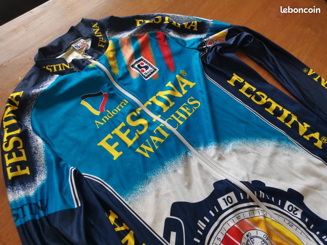 Maillot Cycliste Festina Peugeot Manche Longue - Sibille - Taille M - Vintage