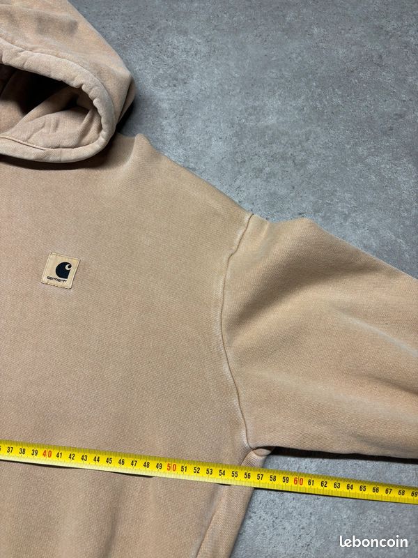 Pull à capuche Carhartt W' Hooded Nelson Sweatshirt marron / beige / camel logo brodé | Taille S (image 9)