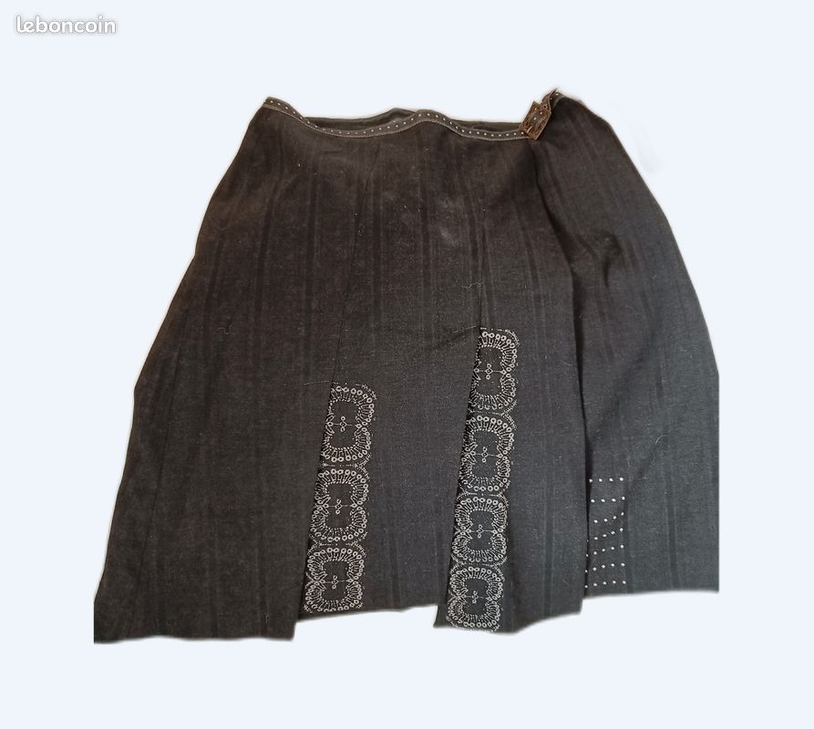 Jupe D'hiver Mexx Taille 40 En Laine Mélangée - Couleur Gris-brun - Occasion Très Bon état