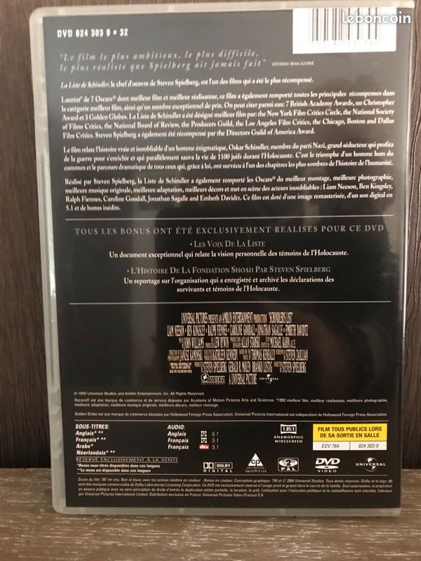 DVD « La liste de Schindler » Ed 2DVD (Tony95) (image 2)