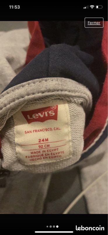 Ensemble joggings plus teeshirt et veste Lévis (image 1)
