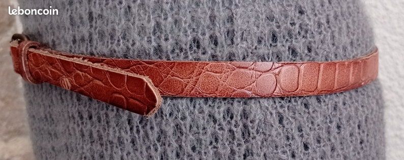 Ceinture vintage unisexe en cuir imprimé Scotch and Soda Amsterdam Couture 107 cm (image 2)