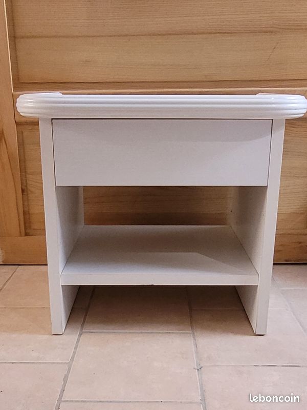 Ensemble cadre lit 140 cm +sommier lattes + 2 chevets (image 5)