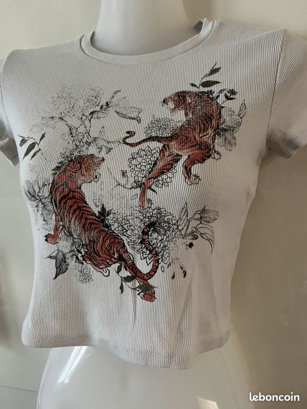 Bershka T-shirt à imprimé tigre taille s (image 3)