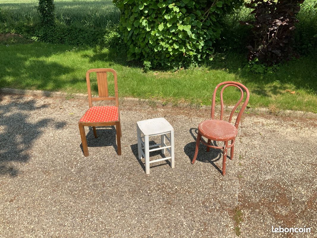 Chaise et tabouret vintage (image 3)