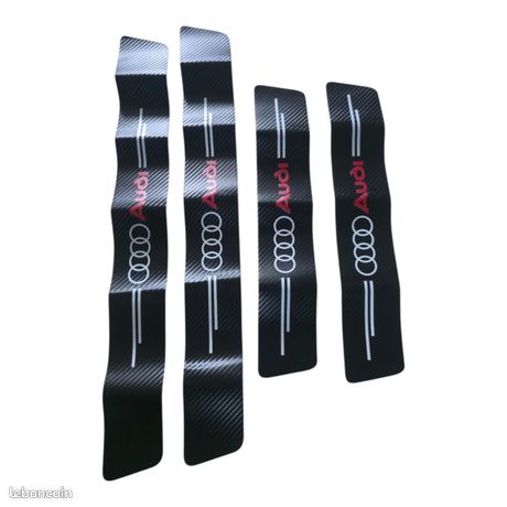 Muchkey Seuil De Porte Voiture Fibre Carbone Rouge Réfléchissant – Set 4 Pièces A1 A3 A4 A5 A6 Q3 Q5 RS3 RS6 S3 SQ5 TT E-tron