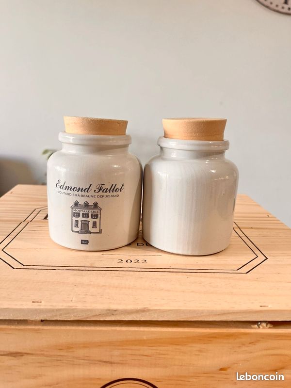 🫙 Lot de 2 pots en grès déco / rangement avec couvercles (image 2)