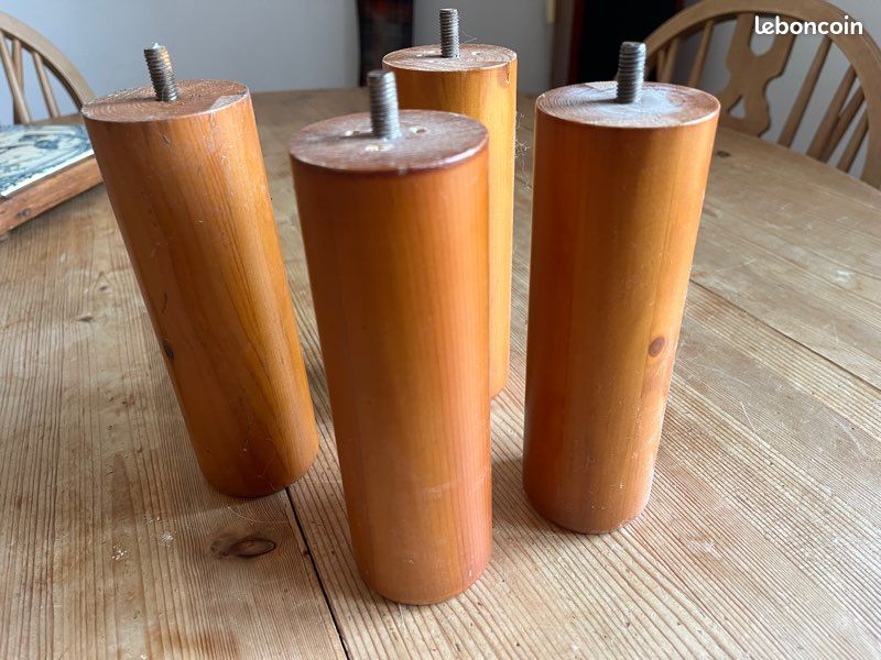 Pieds de lit en bois x 4 (image 1)
