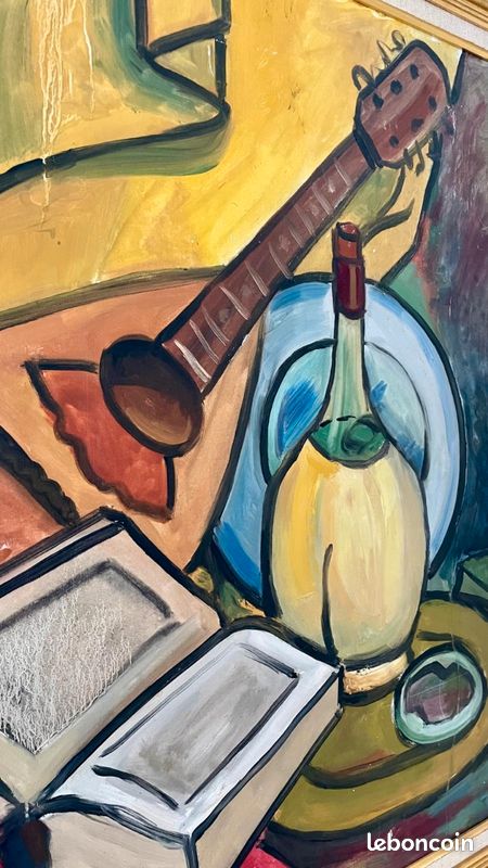 Grand Tableau peinture vintage signé (image 2)