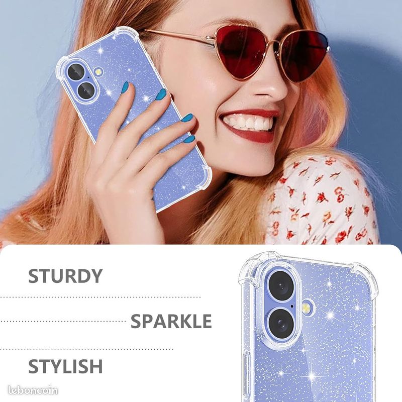Coque Paillettes Pour IPhone 13 YIRSUR | Avec 2 Protections écran Et 2 Protecteurs Caméra | Transparente Et Antichoc