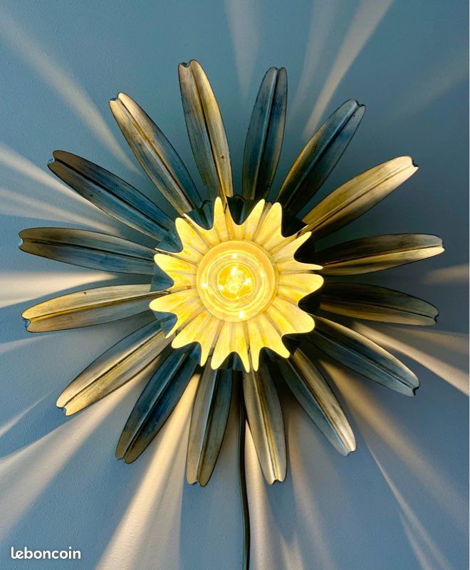 Applique murale en forme de fleur/suspension Art déco/luminaire original en métal, vintage et tendance (image 7)
