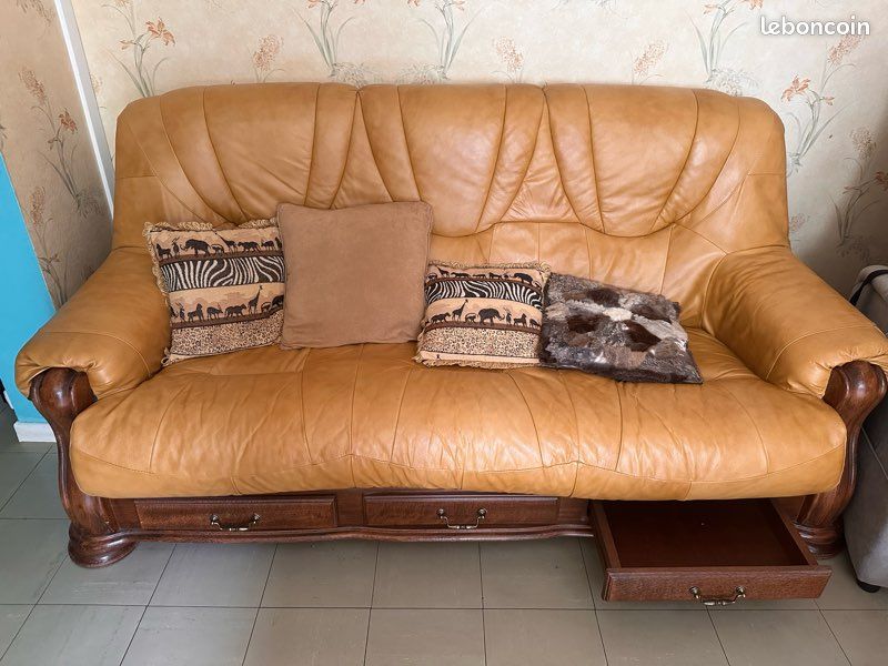 Canapé cuir (image 1)