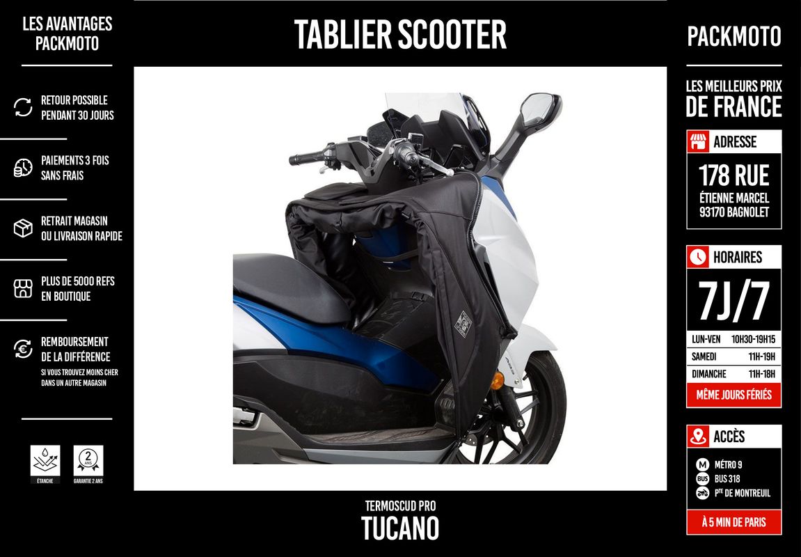Tablier / Jupe Scooter - TUCANO Termoscud Pro - NEUF + Garantie +