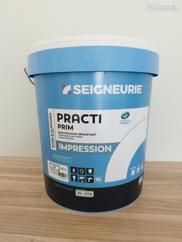 Peinture seigneurie practi 15 litres blanc pour finition intérieur mât satin velours sous couche (image 4)
